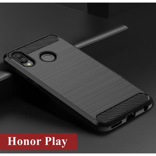 適用於華為 honor play 碳纖維手機殼啞光保險槓的華為 honor play 防震矽膠保護殼軟 TPU 手機殼