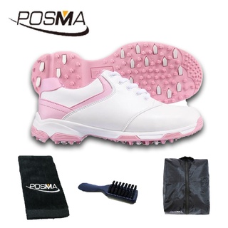 高爾夫球鞋女款球鞋 防側滑釘鞋 防水透氣 舒適柔軟 GSH051WPNK