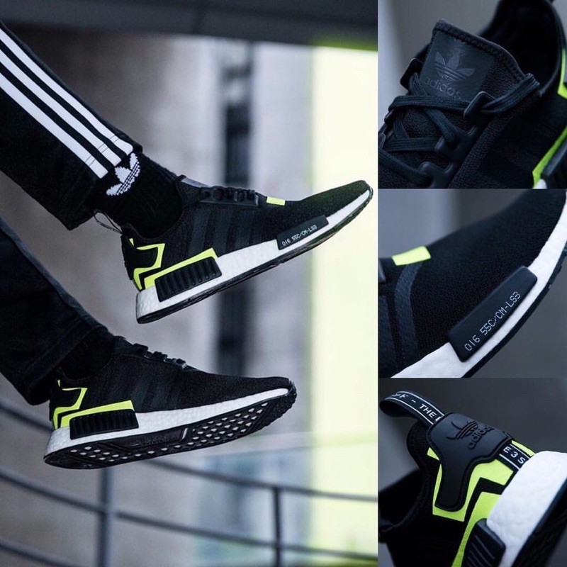 ADIDAS ORIGINALS NMD R1 black volt 黑 螢光 復古 慢跑鞋 BD7751