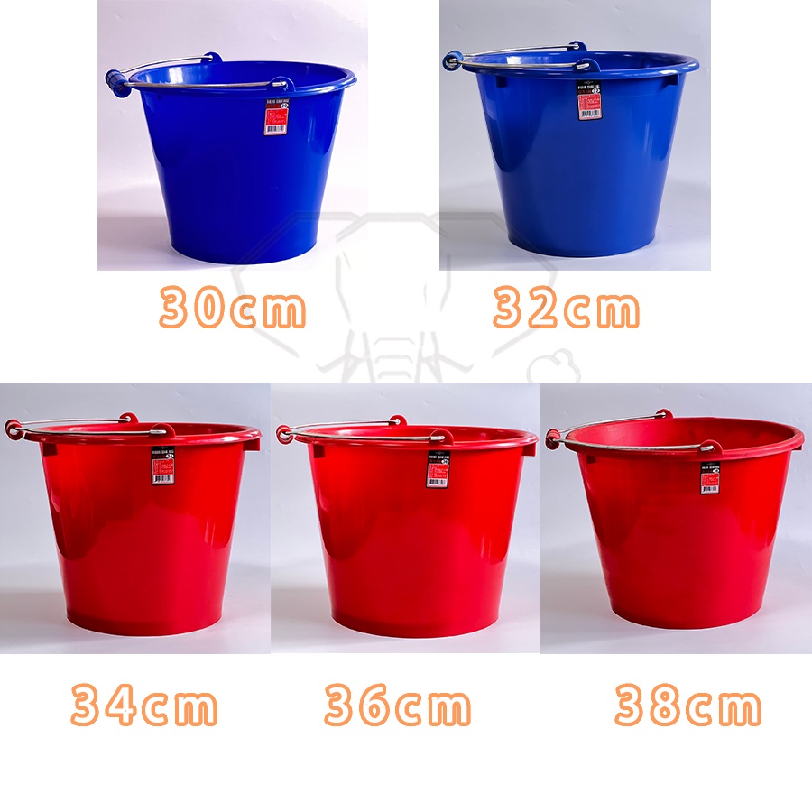 【工具象】水桶 桶子 桶 蓄水 提水 塑膠 補水 彈力 不破 耐力 耐衝 手提 耐衝擊 鐵把 紅色
