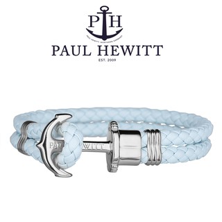 PAUL HEWITT《PH》德國船錨手環/銀白扣皮革手環/淺藍【第一鐘錶眼鏡】