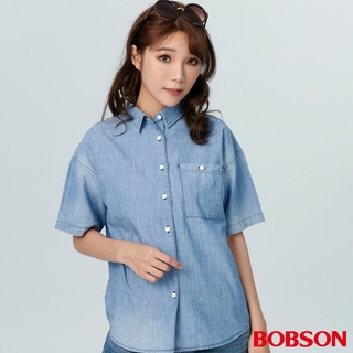 【BOBSON】女款落肩寬版襯衫(29112-58)