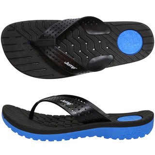 Jump 072 黑×藍 夾腳拖鞋，防滑、防水、耐磨、透氣、排水【台灣製】