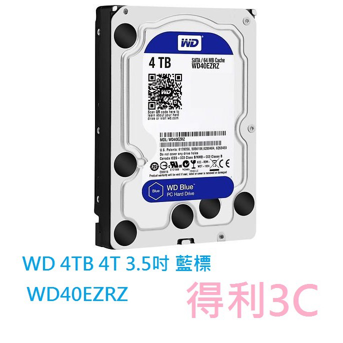 【現貨】 WD [藍標] 4TB 4T 3.5吋桌上型硬碟 WD40EZRZ WD40EZAZ