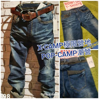 🚩POP-CAMP潮營姐妹品牌XCAMP極限營地 8698（8736）水洗刷色粗礦風牛仔褲😎