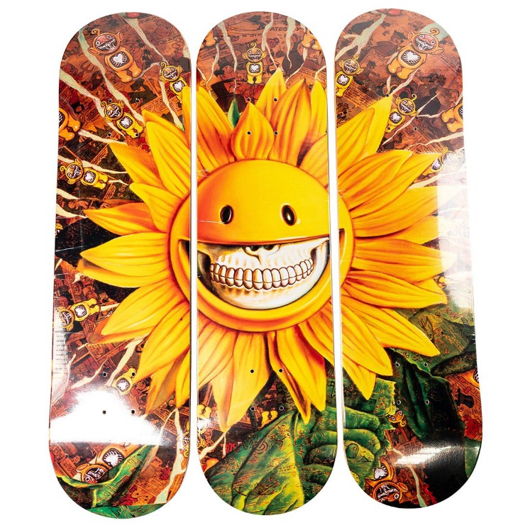 BEETLE RON ENGLISH SUNFLOWER SKATEBOARD 向日葵 滑板 太陽花 骨牙 一組三片