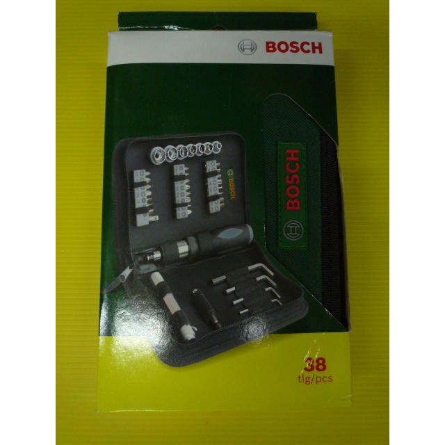 ~金光興修繕屋~**Bosch 博世 38件多功能配件組 手工具 棘輪型起子組+起子頭+手電筒 38件組