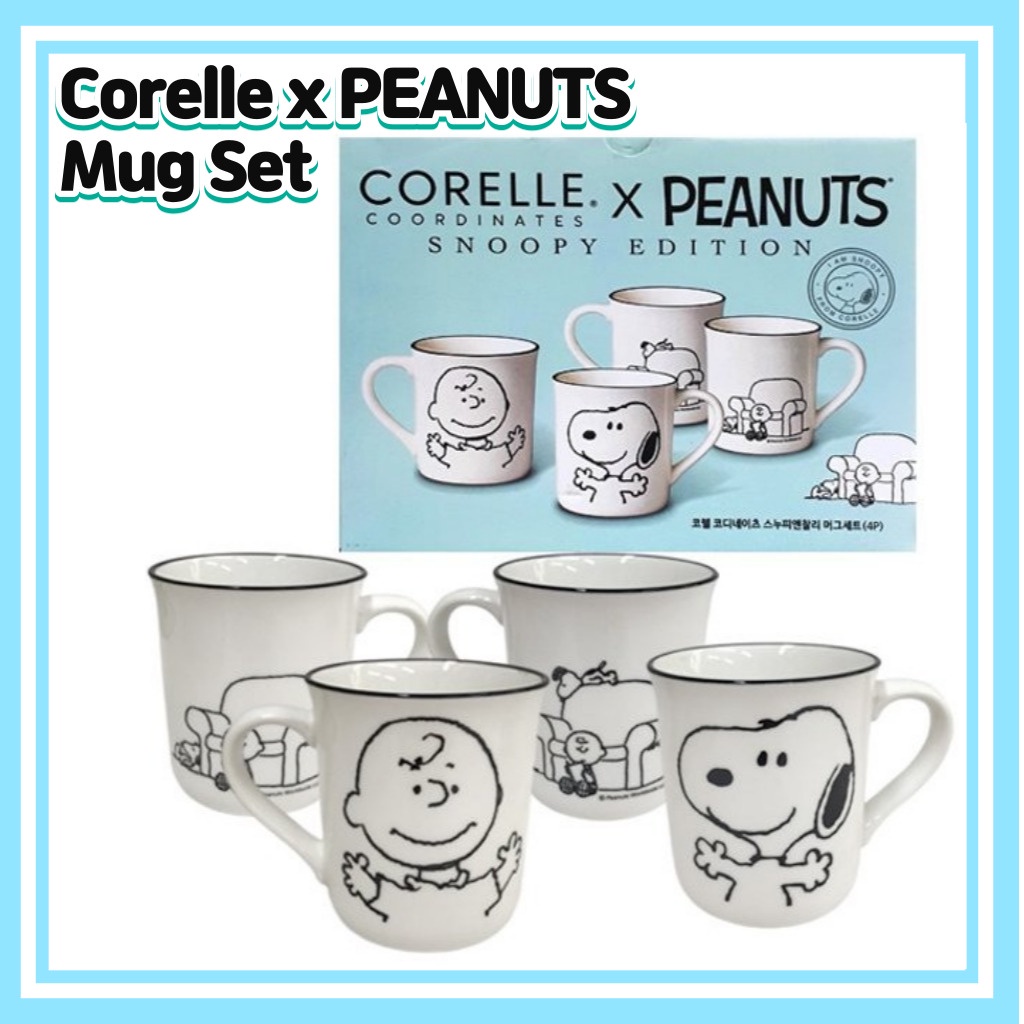 Corelle x 花生史努比和查理馬克杯 4P 套 / 史努比杯 Corelle/PEANUTS Snoopy Mug