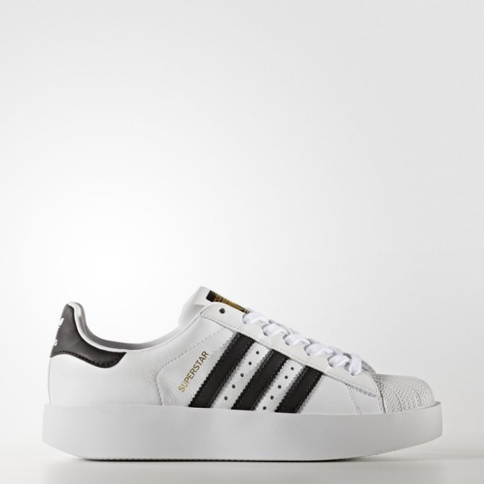 【CHII】 現貨  adidas Superstar Bold 金標 厚底 增高 白色 黑線 黑白  BA7666