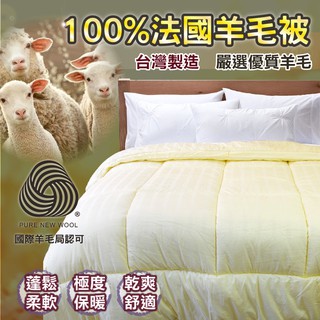 寢居樂 100%法國羊毛被 單人/雙人 冬被 棉被【國際羊毛局認證】優質羊毛 吸濕蓄熱 不悶熱