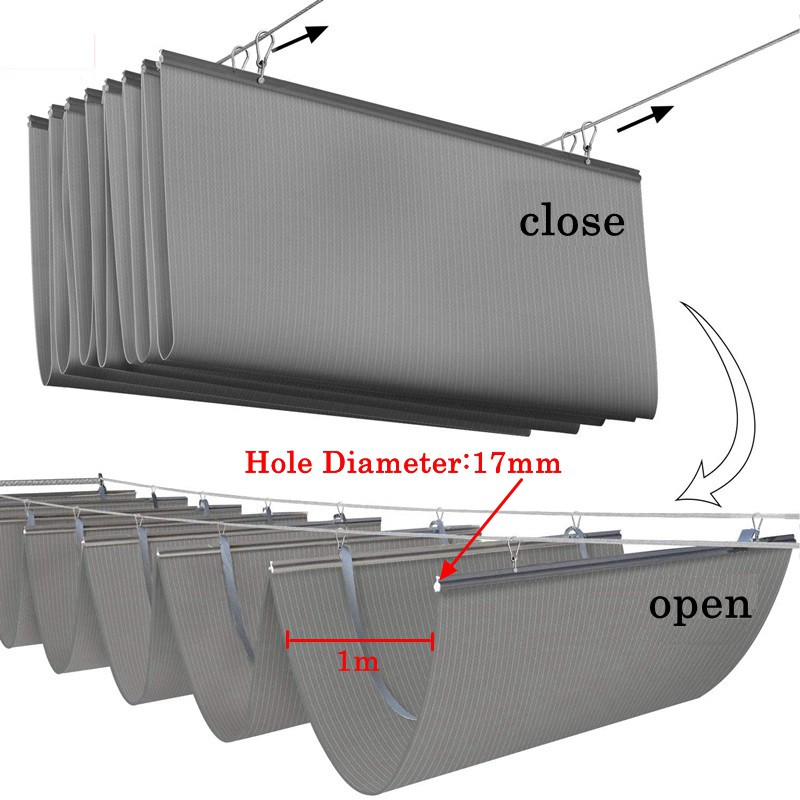 伸縮波遮陽網 HDPE 防紫外線遮陽網家用露台陽台隱私安全圍欄網天篷陰影 1.5/2M 寬