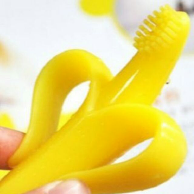 香蕉牙刷 牙膠固齒器 磨牙棒 咬膠玩具 banana