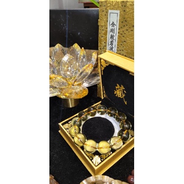 黃水晶【弘一水晶】全淨體 附台灣水晶證書（價值1500） 黃水晶手珠 18mm