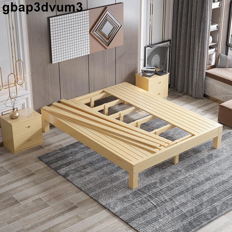 實木榻榻米床松木單人雙人床1米1.5實木床1.8米無床頭簡易床架gbap3dvum3