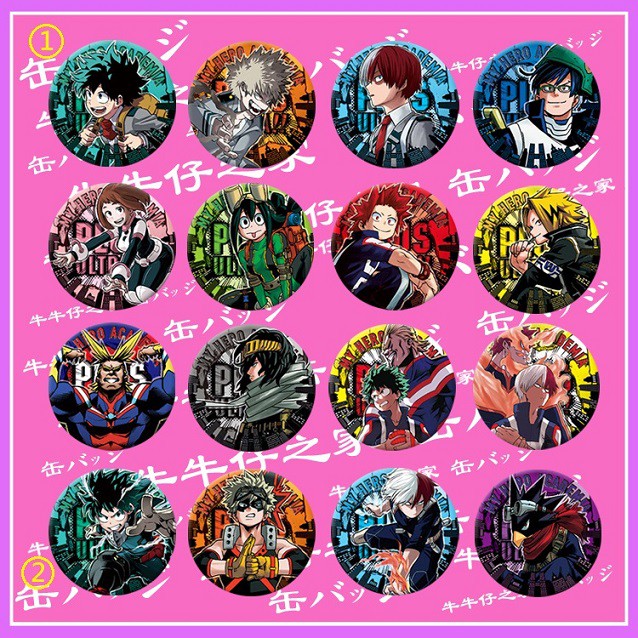 我的英雄學院 胸章 徽章 綠谷 爆豪 轟 飯田天哉 御茶子 蛙吹梅雨 切島銳兒郎 上鳴電氣 相澤消太 歐爾麥特 常闇踏陰