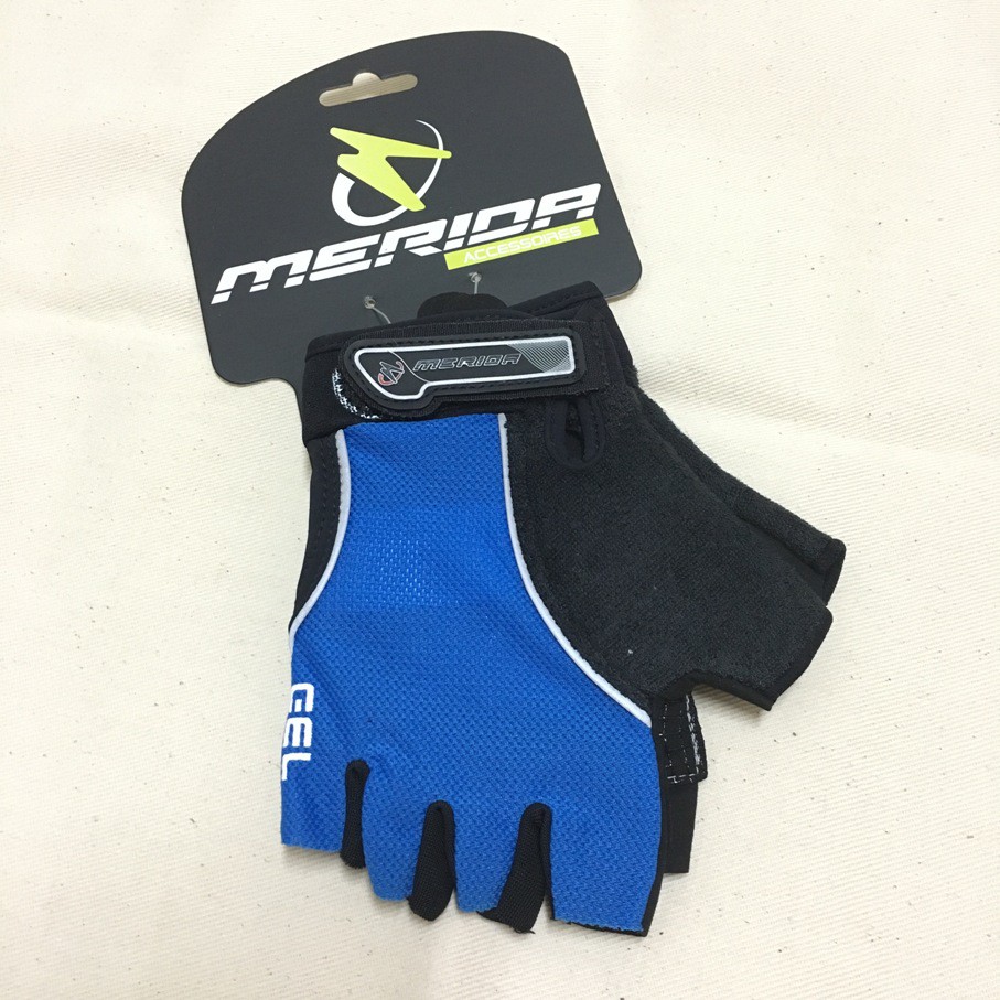 【全新】美利達MERIDA 自行車運動露指手套短指手套 藍色M號