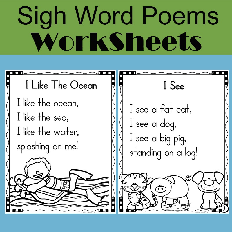 國小英語sightwords高頻詞初級入門閱讀理解英文小詩練習美國作業紙 蝦皮購物
