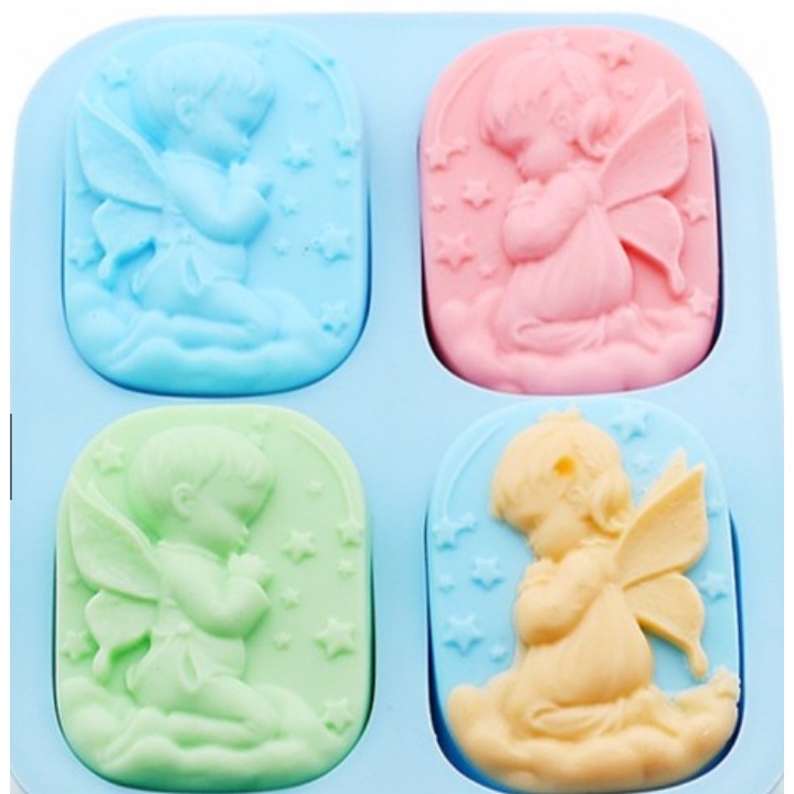 4孔 天使模具 皂膜 手工皂 模具 小天使的祈禱模具 可用於 香磚 手工皂