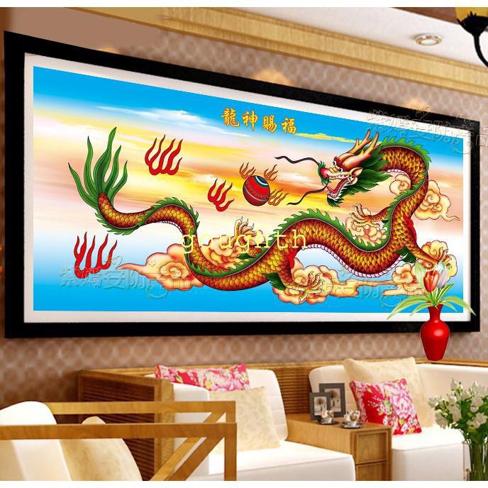 蘋蘋果生活店鑽石畫飛龍在天龍圖案龍飛鳳舞鑽石繡圓鑽滿鑽客廳橫版大幅貼鑽繡 蝦皮購物