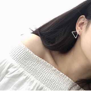 韓式簡約創意幾何立體三角形鏤空耳釘個性酷炫耳環配飾女