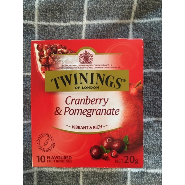《現貨》英國【TWININGS唐寧茶】蔓越莓和石榴茶包茶~不含咖啡因(20g/10包)特價$110