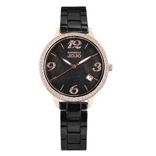 【NATURALLY JOJO】閃耀水鑽數字陶瓷腕錶 JO96968-88R