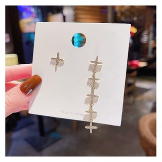 耳環 飾品 耳飾 82171 925銀針韓版時尚不對稱星星長款耳環女ins網紅同款耳釘GB507 衣時尚