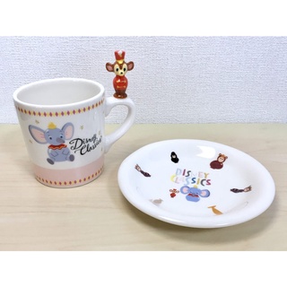 日本進口 DISNEY 迪士尼 小飛象 馬克杯。盤子。咖啡杯盤組