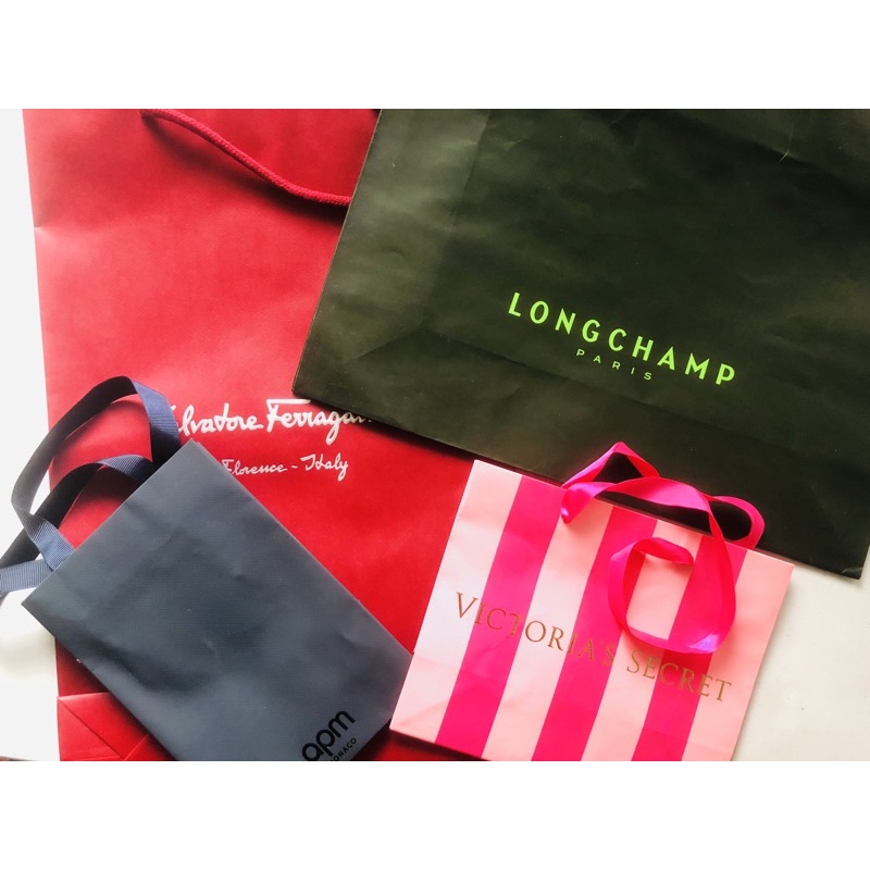 各品牌紙袋 正貨Longchamp/Victorias secret/apm/salvatore ferragamo