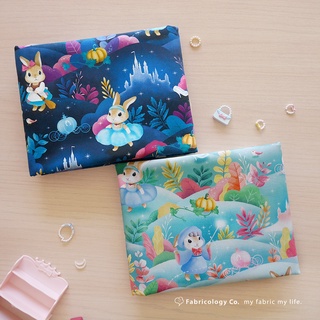 【布學無數Fabricology】布料/手作/數位印花/防潑水/2021秋季布料/ʕ•ᴥ•ʔ動物好朋友/小兔奇緣