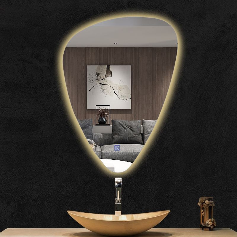 智能浴室鏡帶燈水滴藝術掛鏡水滴鏡造型鏡