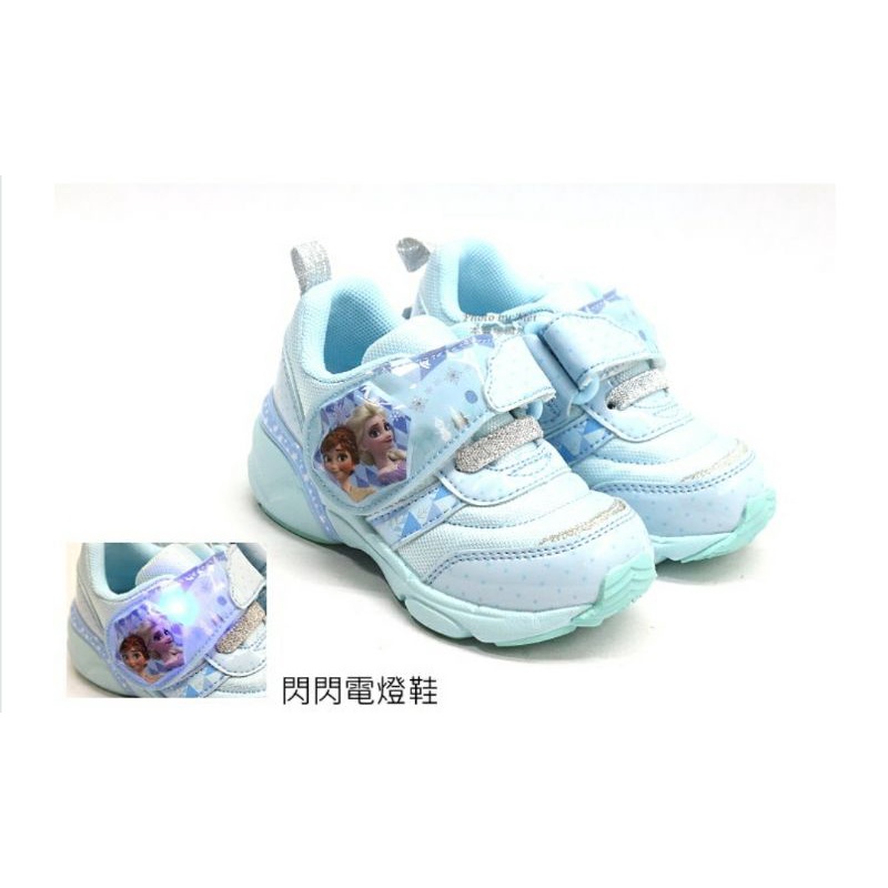 新品上架   日本品牌月星 MOONSTAR x冰雪奇緣兒童電燈女童運動休閒鞋 ( DNC12719藍)