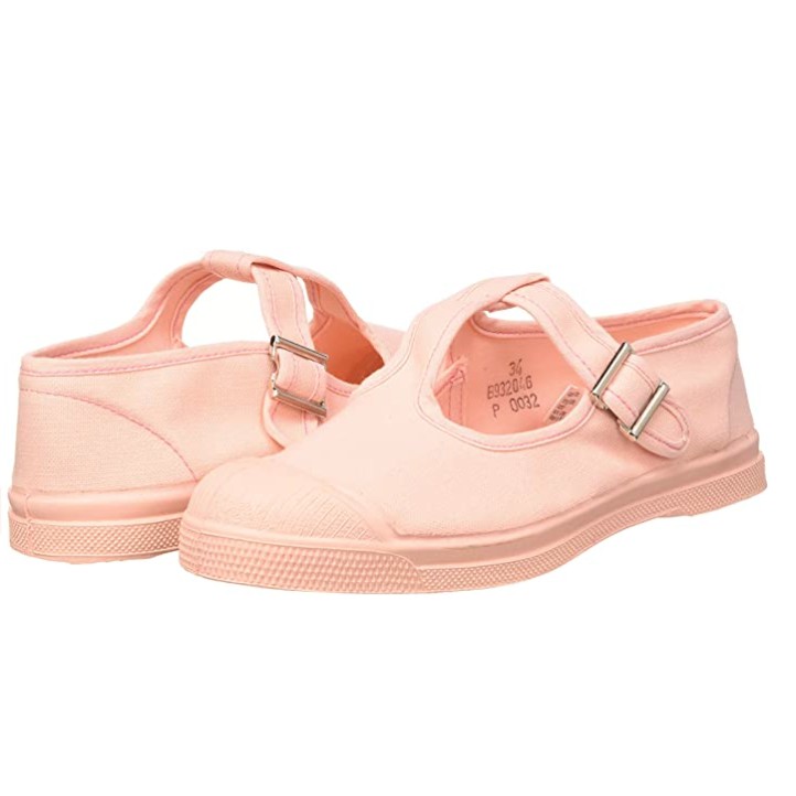 代購 法國20秋冬新款bensimon兒童款粉紅色全色系瑪莉珍帆布鞋