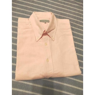 粉色高磅數純棉休閒牛津襯衫
