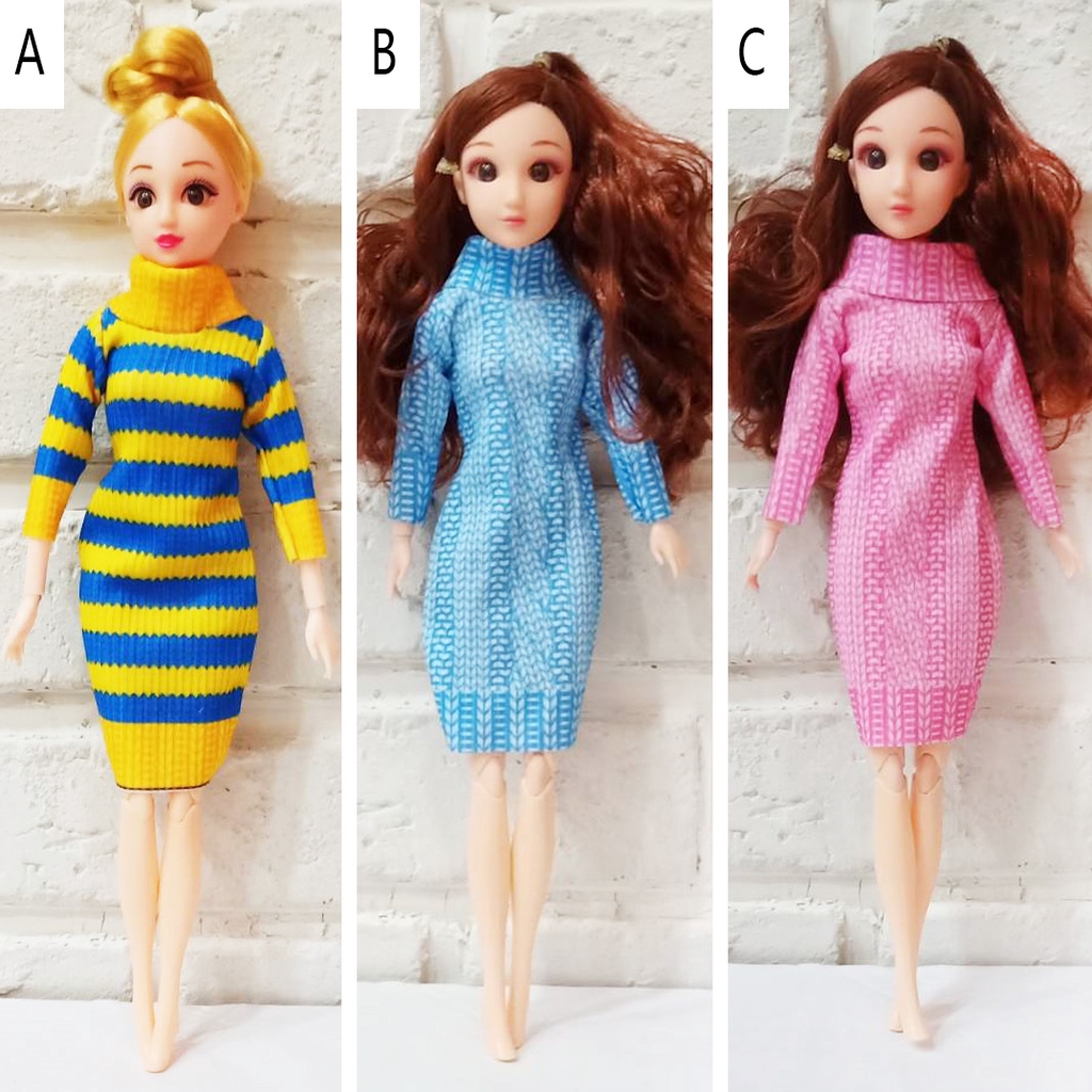 [靚妞兒小舖]仿毛衣娃娃禮服芭比娃娃衣服換裝娃娃衣服11寸30cm娃娃裙子換裝娃娃衣服時裝