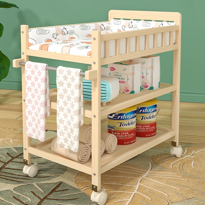 嬰兒床一體按摩台衣嬰兒多功能換尿布台寶寶實木換護理新生洗澡台 B0R4