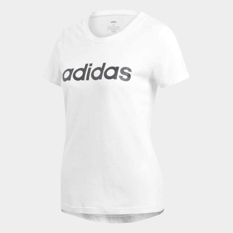 [Adidas] ESSENTIALS LINEAR 女款休閒運動上衣 白色 DU0629《曼哈頓運動休閒館》