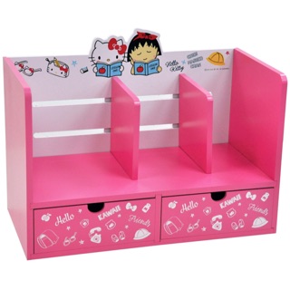 正版 木製 Hello Kitty & 小丸子 收納書架 收納櫃 書架 KT-630038