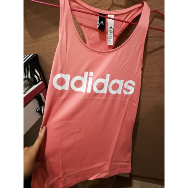 愛迪達adidas粉色挖背背心全新