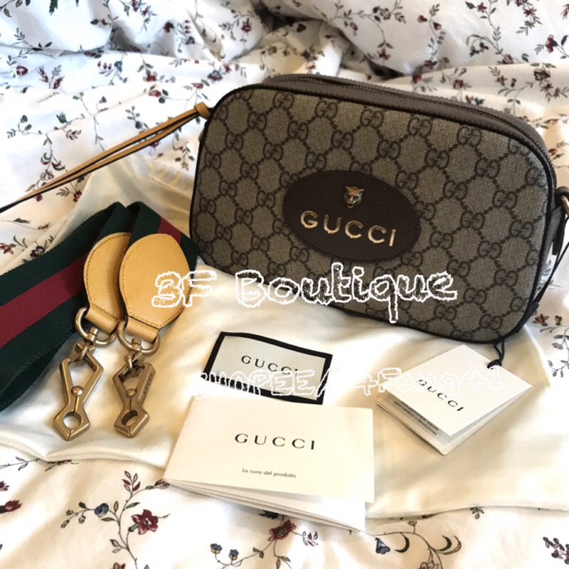 GUCCI GG Supreme Messenger 老虎頭包 相機包 肩背包 斜背包 476466