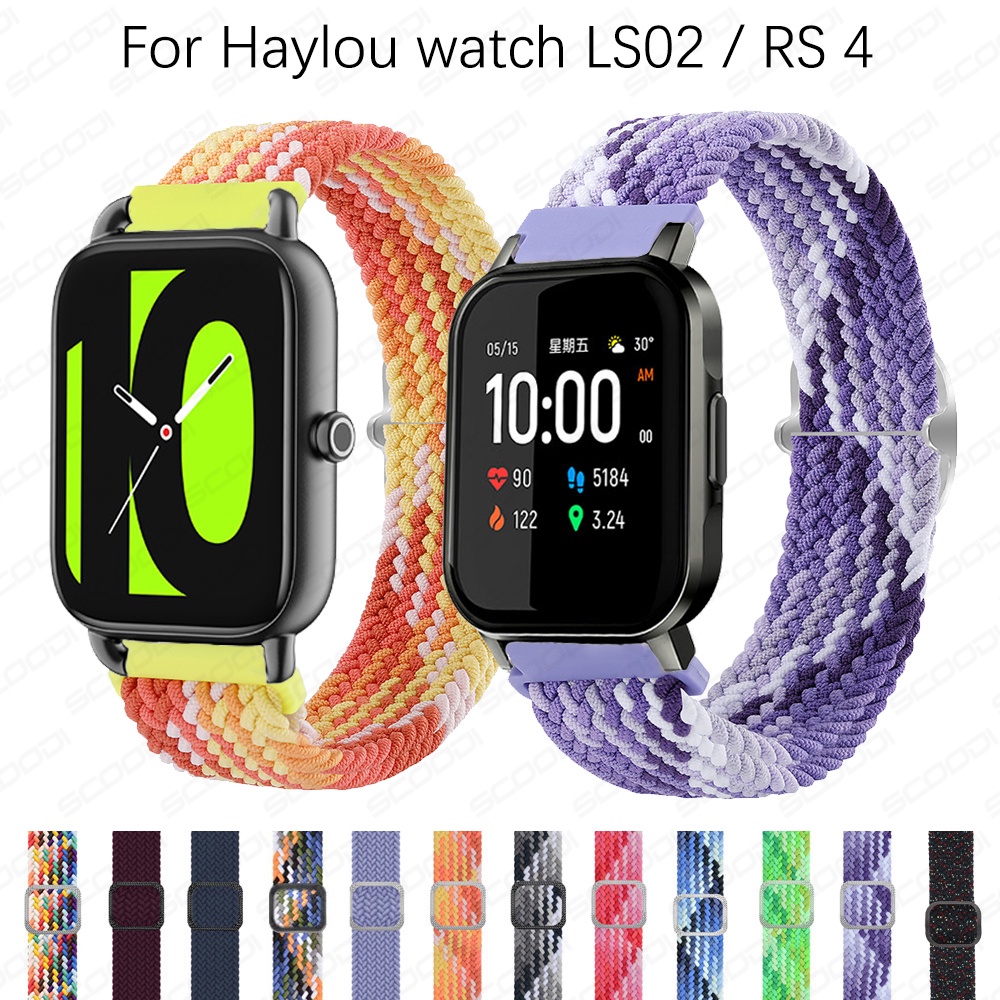 適用於小米 Haylou Smart watch 2 LS02 RS4 RS4 Plus 彈性錶帶的 20mm 可調編織