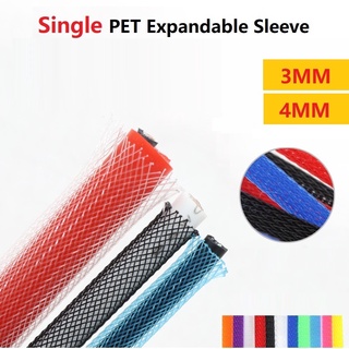 5 米編織電纜套管 3 毫米/4 毫米單 PET 可擴展尼龍 USB 數據鍵盤電纜護套保護器繞線