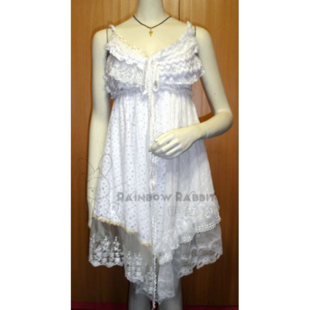 深V白色洋裝 設計款可當小禮服