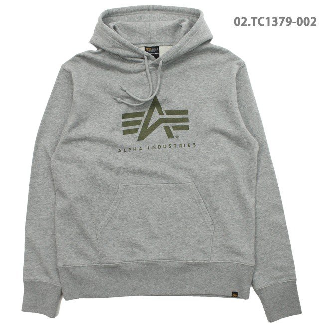 【Brand T】ALPHA INDUSTRIES FLYING A-MARK HOODIE 灰色*LOGO*連帽*帽T