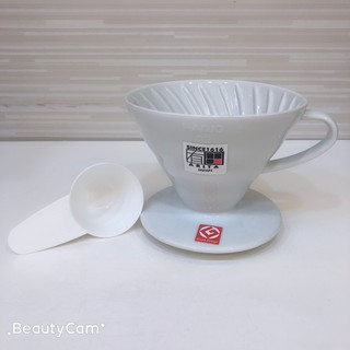 **愛洛奇**日本 Hario V60 白色 陶瓷 圓錐 濾杯 1~4杯(型號：VDC-02W)