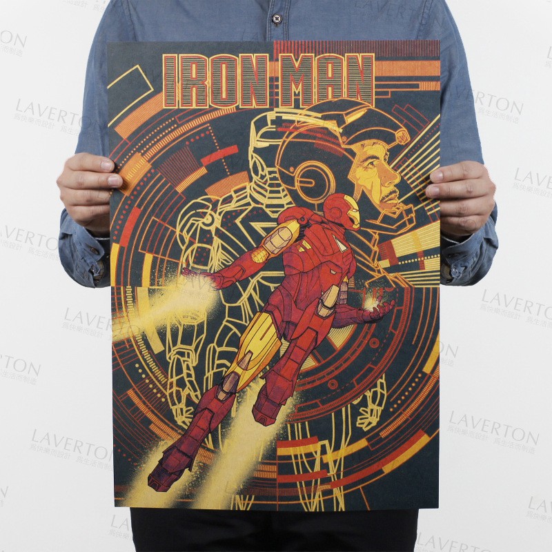 鋼鐵人 IRON MAN 超級英雄 MARVEL 牛皮紙 海報 壁貼 店面裝飾 經典 電影海報 565
