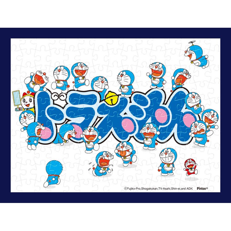 Ensky  哆啦A夢大集合 附藍色框  150片  拼圖總動員  迷你  塑膠  日本進口拼圖