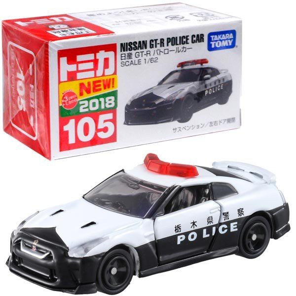 ★【TOMICA】多美小汽車 2018 105 Nissan GTR Police Car 警車 (車門可開)