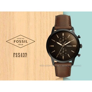 FOSSIL FS5437 都會三眼計時男錶 深棕色錶面 防水50米 全新品 保固一年 開發票 國隆手錶專賣店