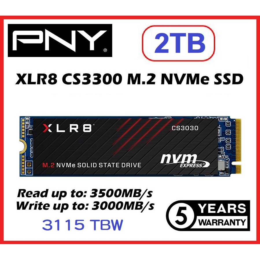 【現貨熱銷】PNY XLR8 CS3030 2TB M.2 2280 PCIe Gen3x4 SSD 固態硬碟 2T